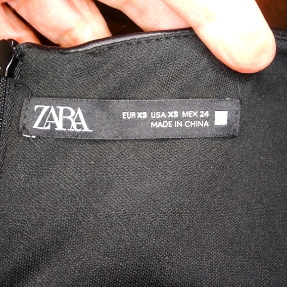 Zara Sexy Ruched Black Body-Con Faux Leather Dress - Picture 7 of 10